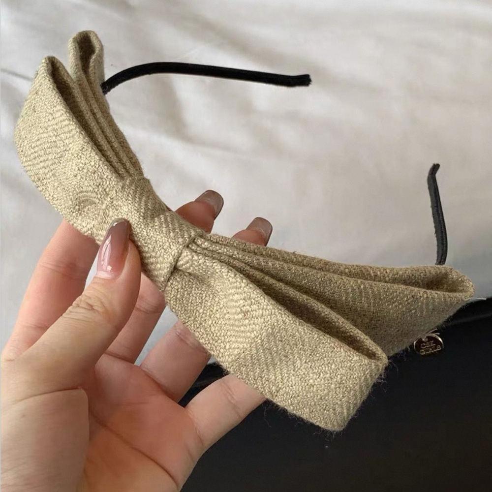 Japanese Muted Tan Brown Linen Y2K Cottagecore Accessories Headband